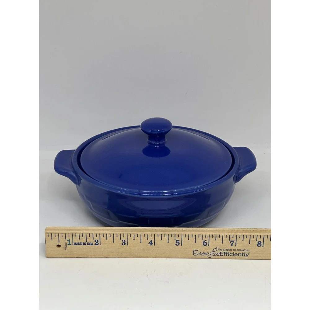 Longaberger Woven Traditions Mini Casserole Cornflower Blue Pottery 3188830 New